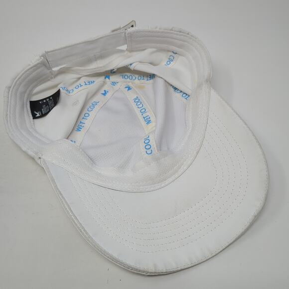 Mission Strapback Baseball Hat Solid White One Size Adjustable 6 Panel - Picture 7 of 9